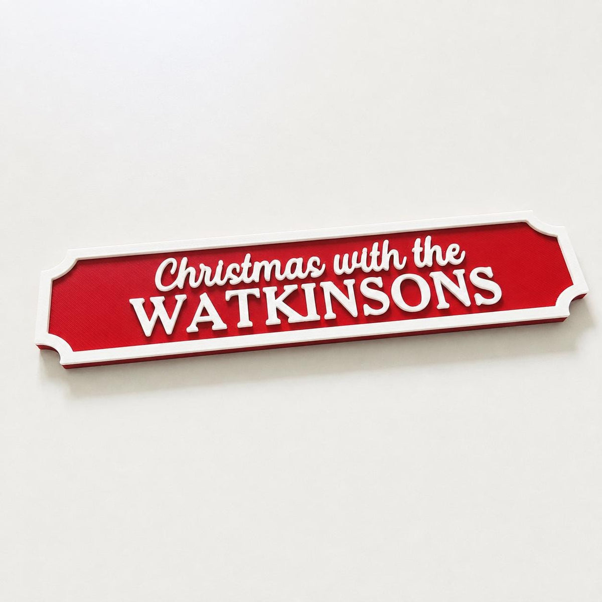 Personalised Christmas With The Family Name Sign - Xmas Decoration House Decor