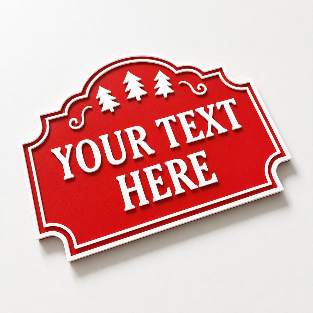 Personalised Christmas Text Sign - Custom Xmas Decoration Santa Grotto Plate