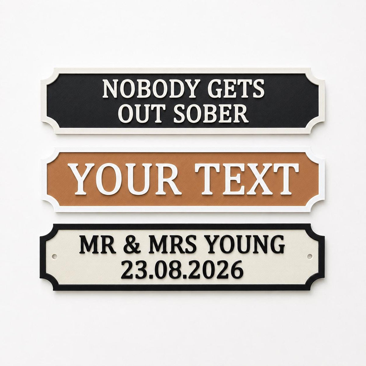 Personalised Text Sign – Custom New Home House Room Decoration Decor Plate
