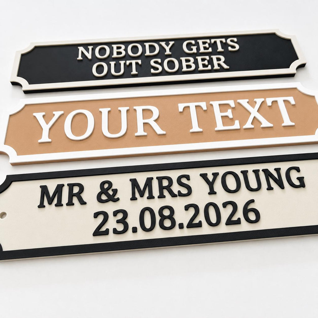 Personalised Text Sign – Custom New Home House Room Decoration Decor Plate
