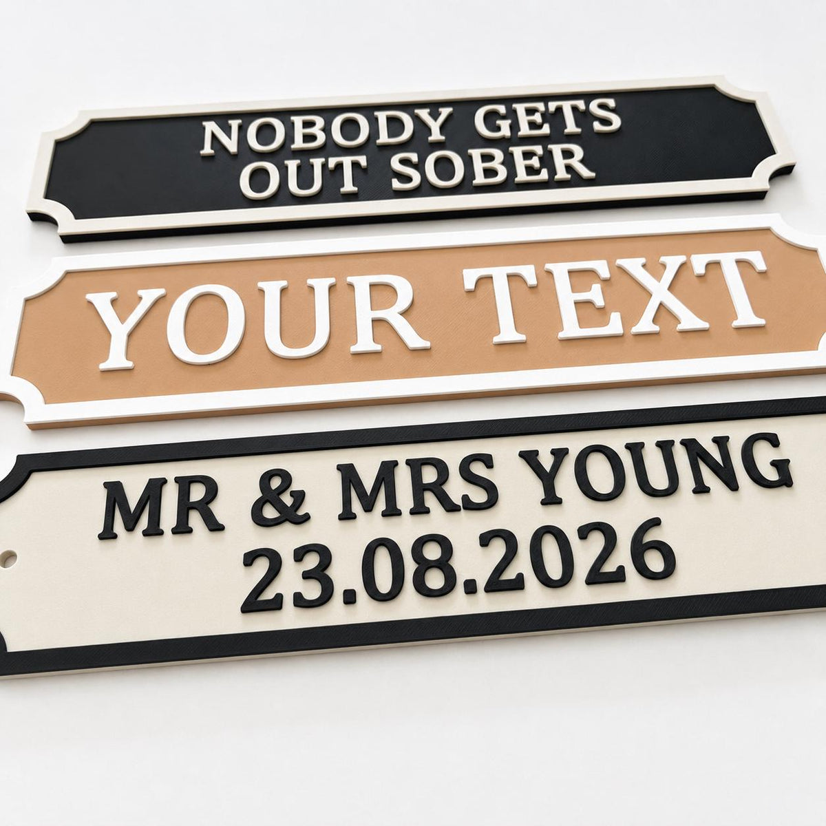 Personalised Text Sign – Custom New Home House Room Decoration Decor Plate