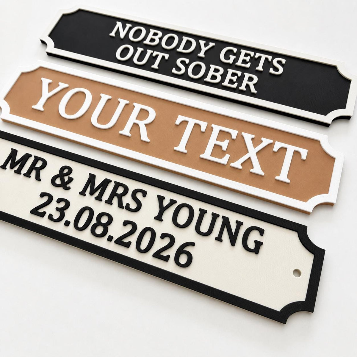 Personalised Text Sign – Custom New Home House Room Decoration Decor Plate