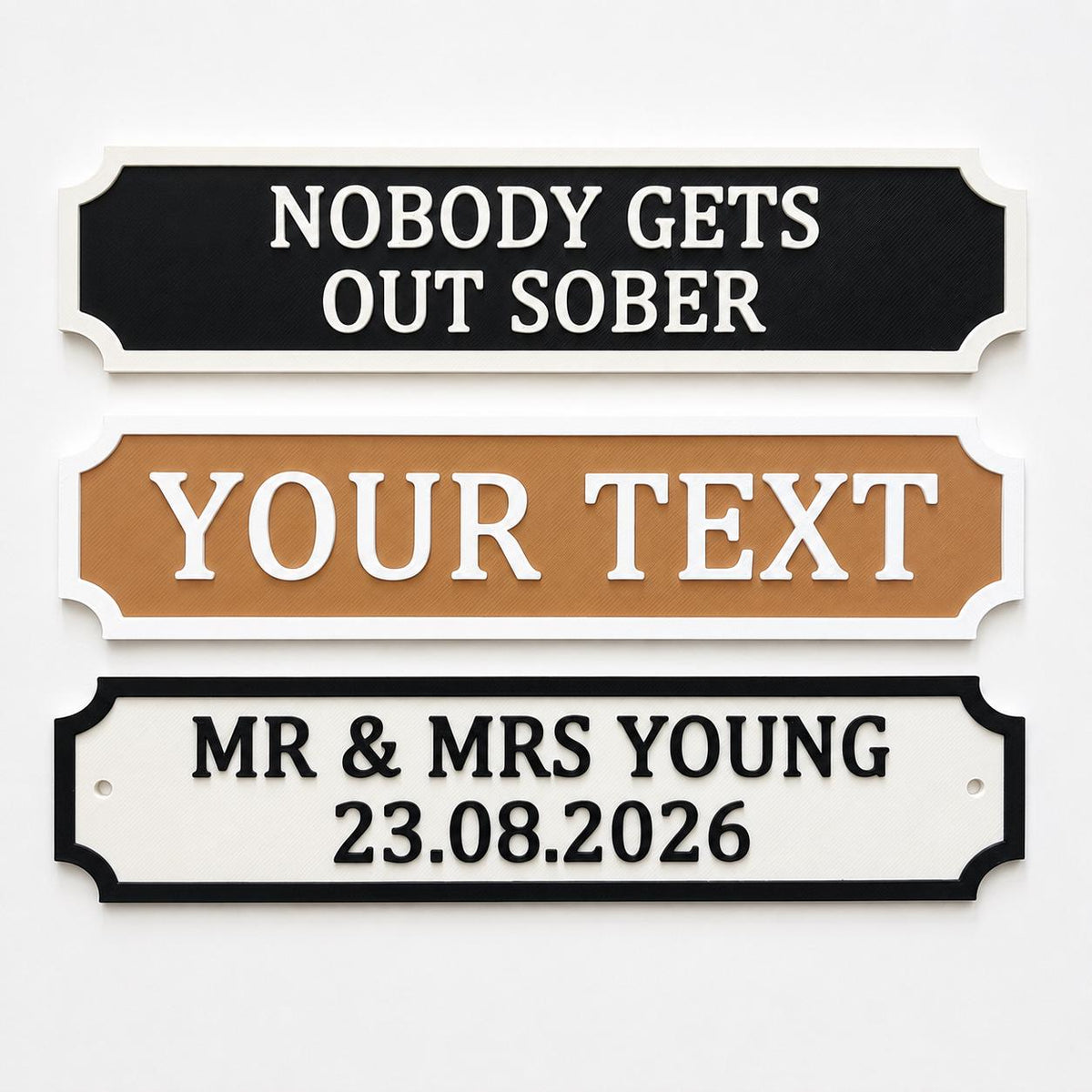 Personalised Text Sign – Custom New Home House Room Decoration Decor Plate