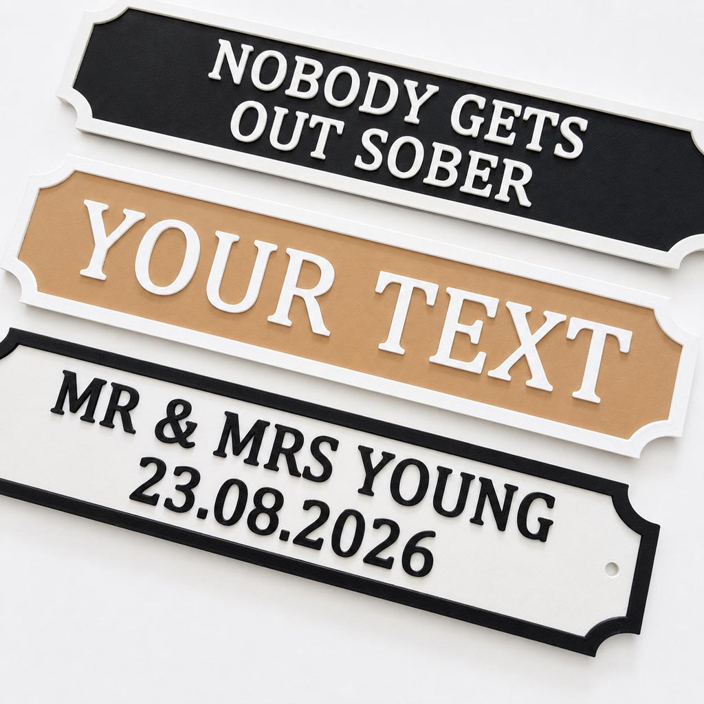 Personalised Text Sign – Custom New Home House Room Decoration Decor Plate