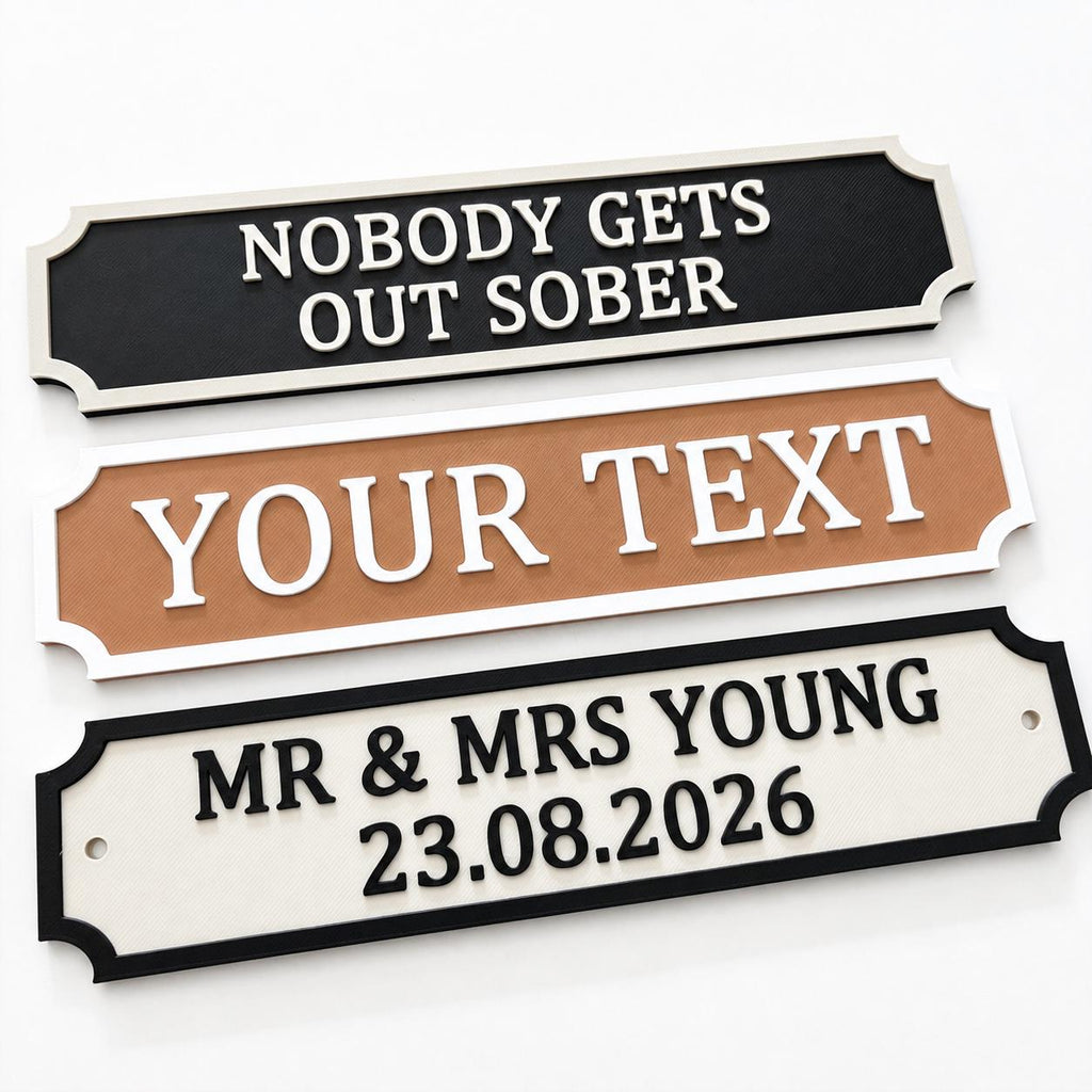Personalised Text Sign – Custom New Home House Room Decoration Decor Plate