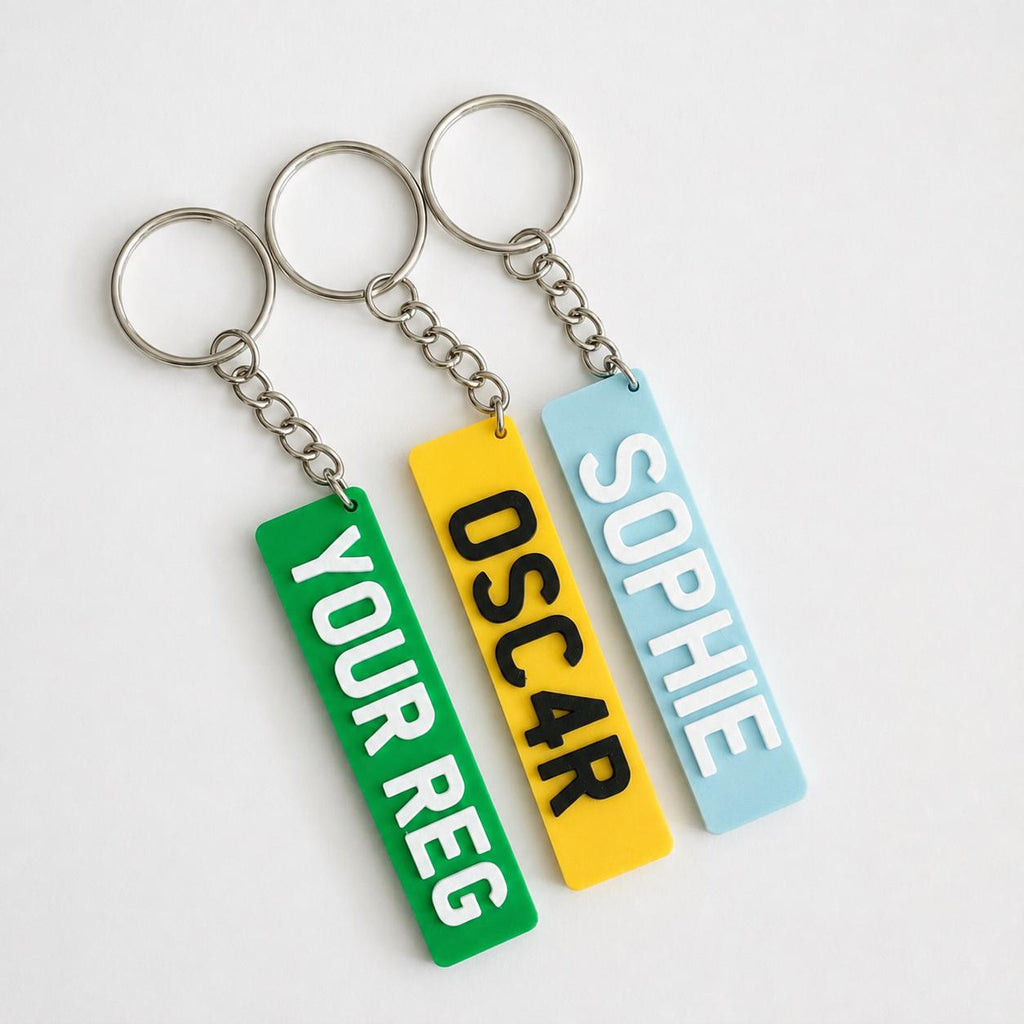 Personalised Number Plate Keyring Car License Registration New Driver Pass Gift