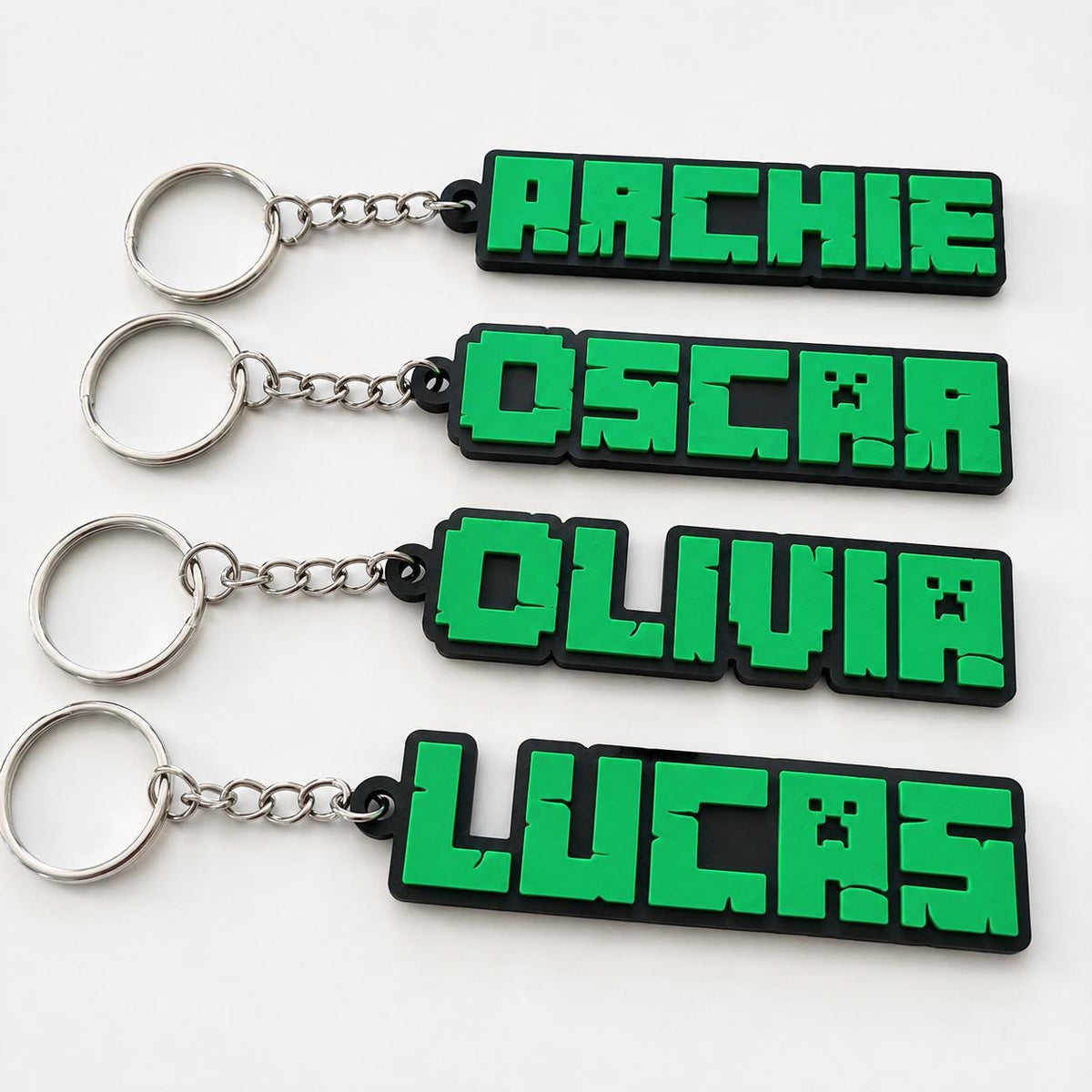 Personalised Pixel Name Keyring – Kids Gamer Gaming Keychain Party Bag Gifts