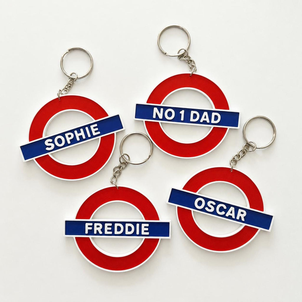Personalised Name London Underground Tube Keyring – New Car Driver Keychain Gift
