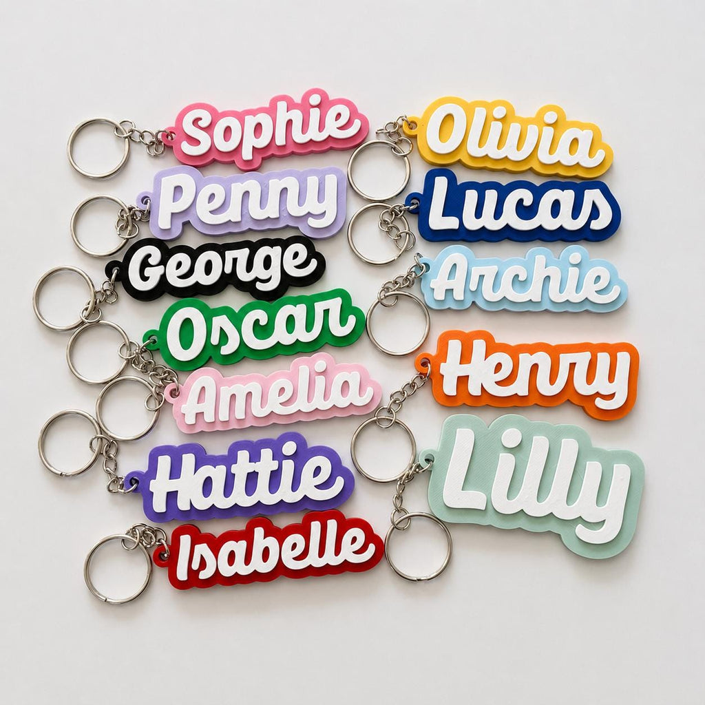 Personalised Name Keyring Kids Backpack Keychain New Driver Pass Party Bag Gift