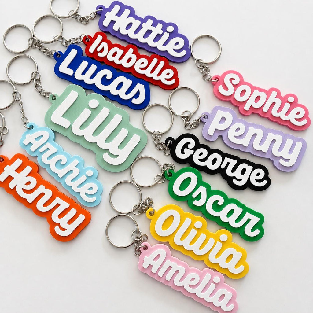 Personalised Name Keyring Kids Backpack Keychain New Driver Pass Party Bag Gift