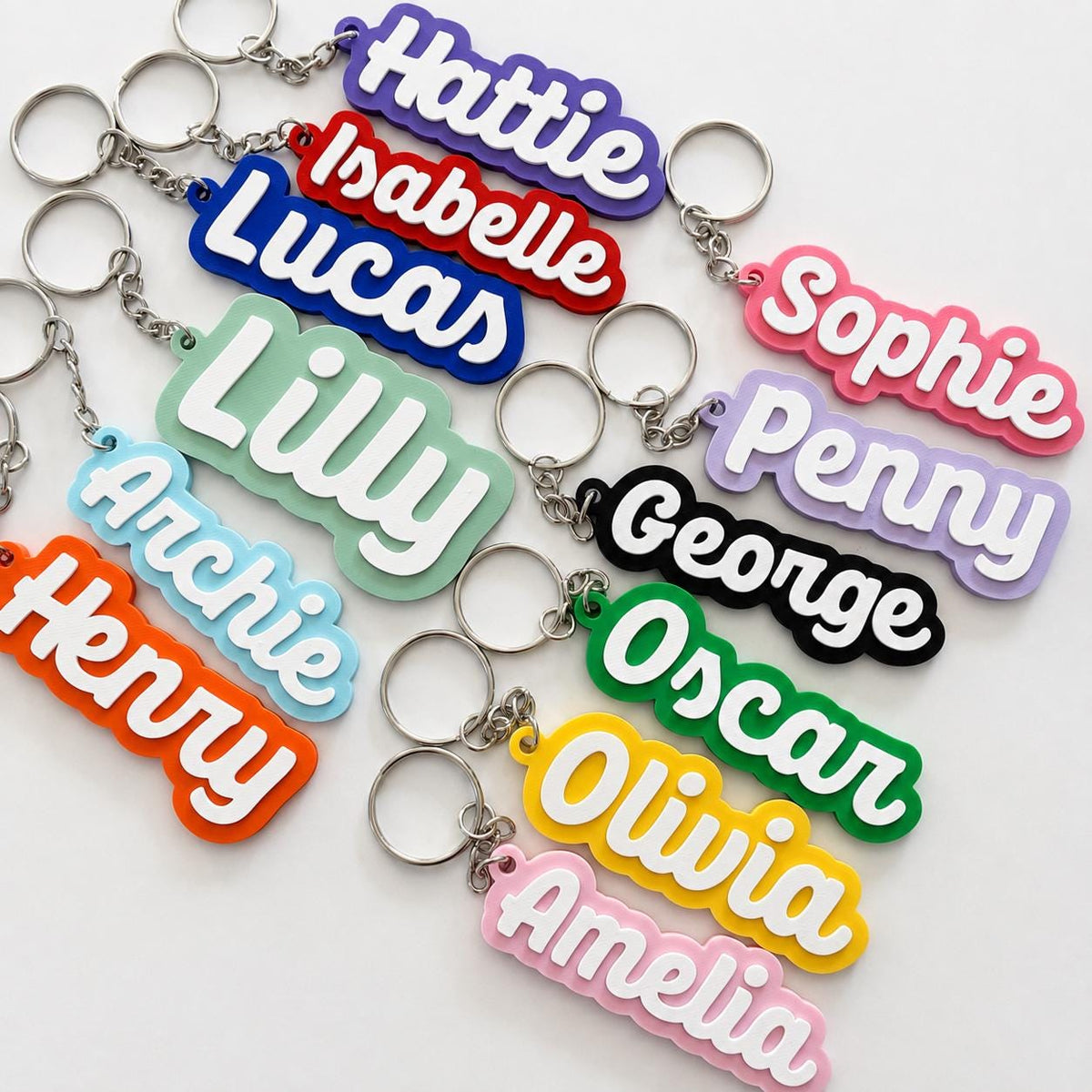 Personalised Name Keyring Kids Backpack Keychain New Driver Pass Party Bag Gift