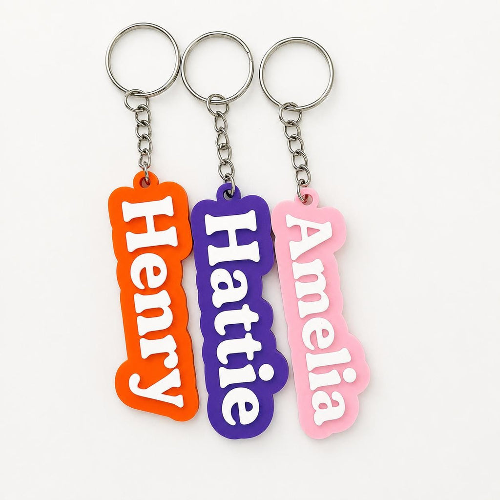 Personalised Name Keyring Kids Backpack Keychain New Driver Pass Party Bag Gift