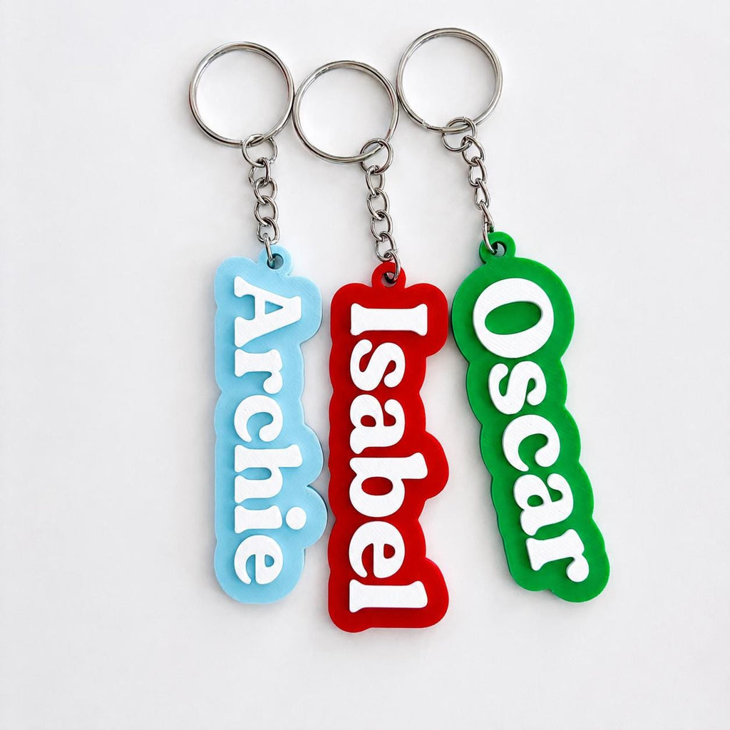 Personalised Name Keyring Kids Backpack Keychain New Driver Pass Party Bag Gift