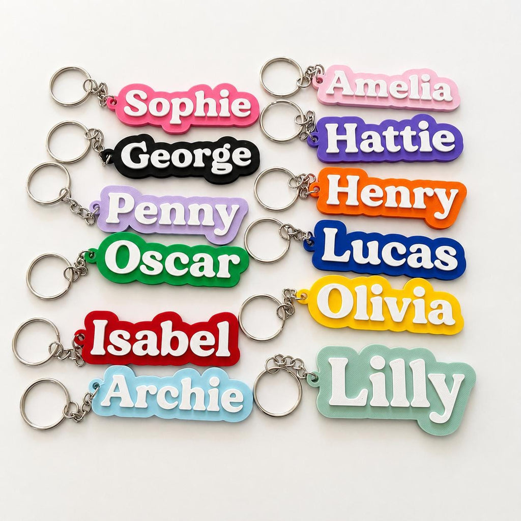 Personalised Name Keyring Kids Backpack Keychain New Driver Pass Party Bag Gift