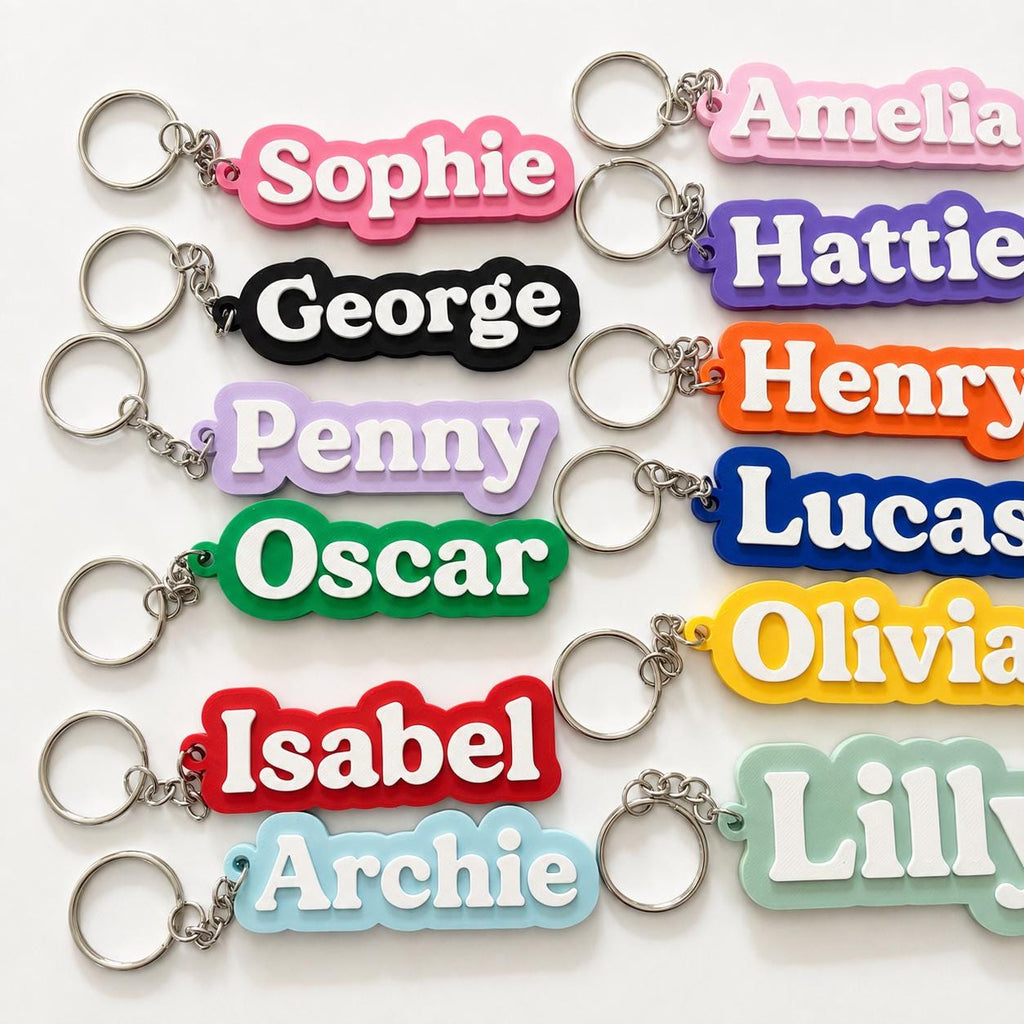Personalised Name Keyring Kids Backpack Keychain New Driver Pass Party Bag Gift