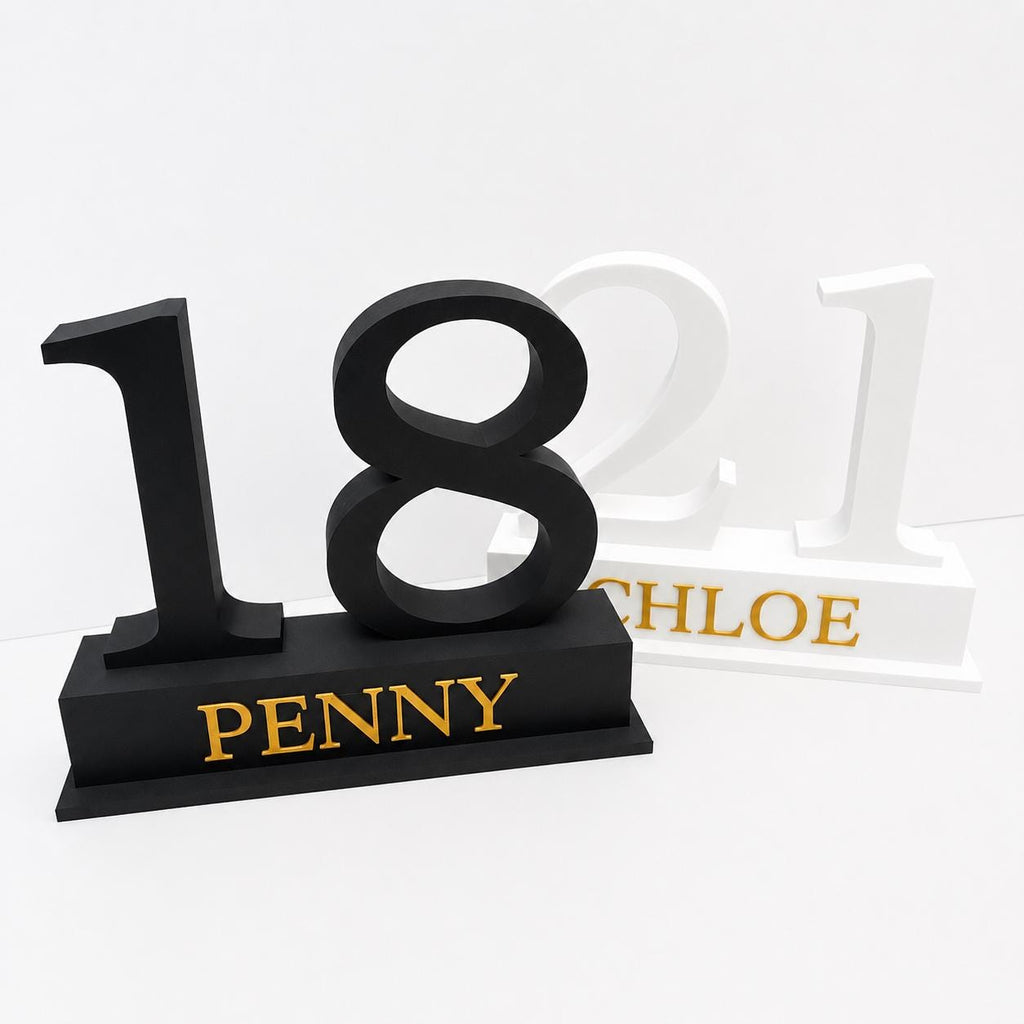 Personalised Birthday Sign 18th 21st 30th Name Number Age Gift Table Decoration