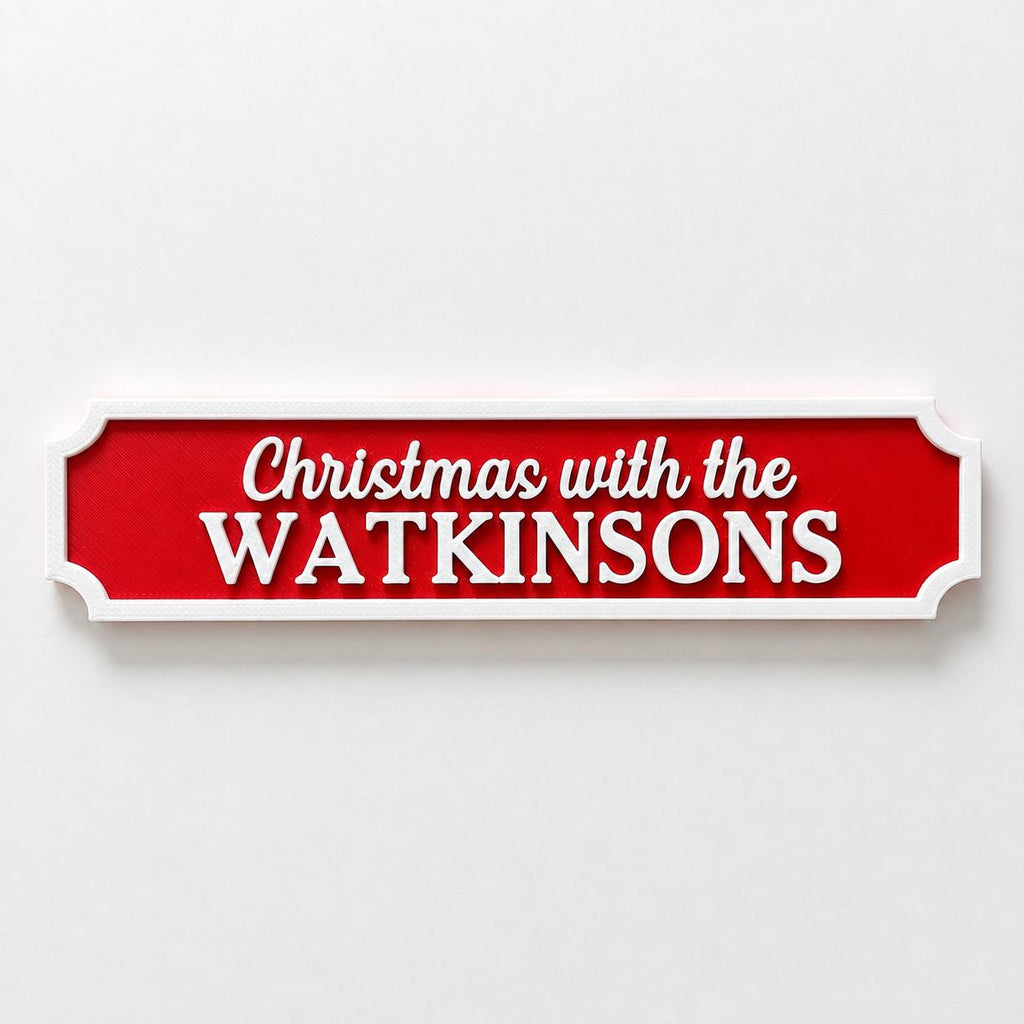 Personalised Christmas With The Family Name Sign - Xmas Decoration House Decor