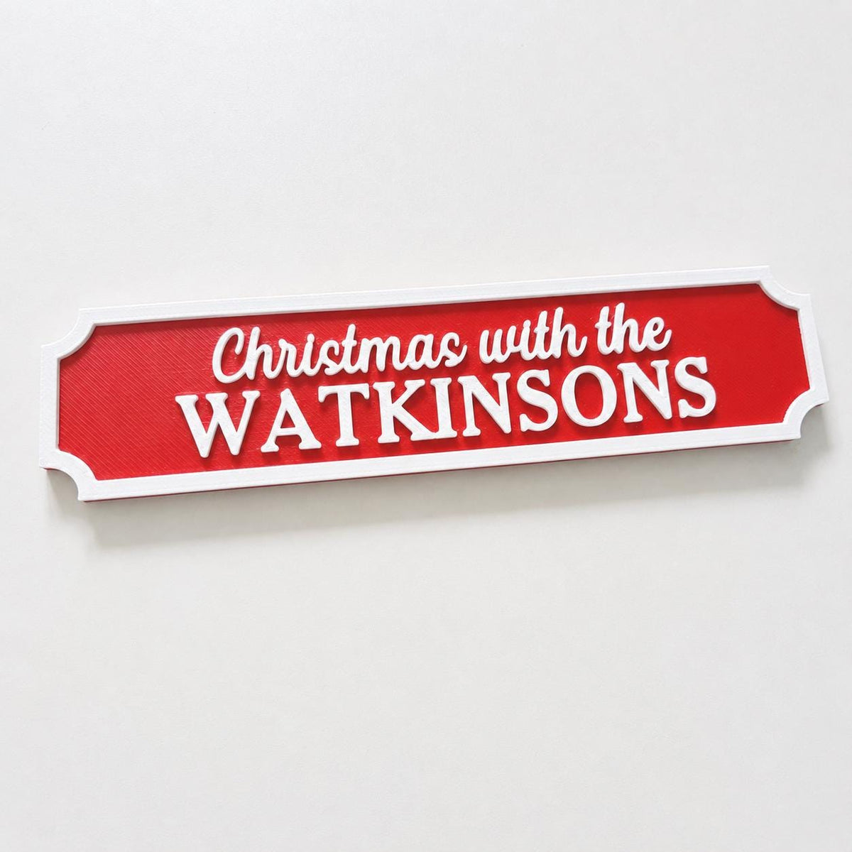 Personalised Christmas With The Family Name Sign - Xmas Decoration House Decor