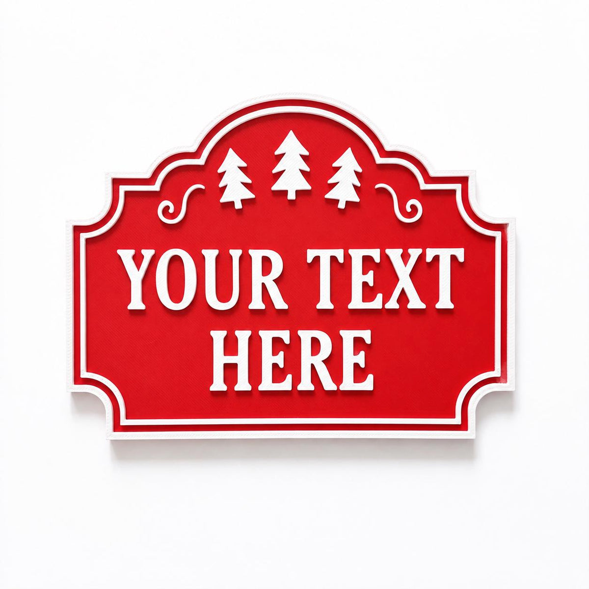 Personalised Christmas Text Sign - Custom Xmas Decoration Santa Grotto Plate