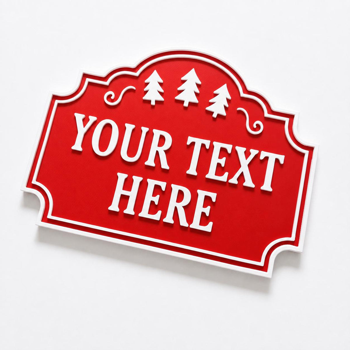 Personalised Christmas Text Sign - Custom Xmas Decoration Santa Grotto Plate