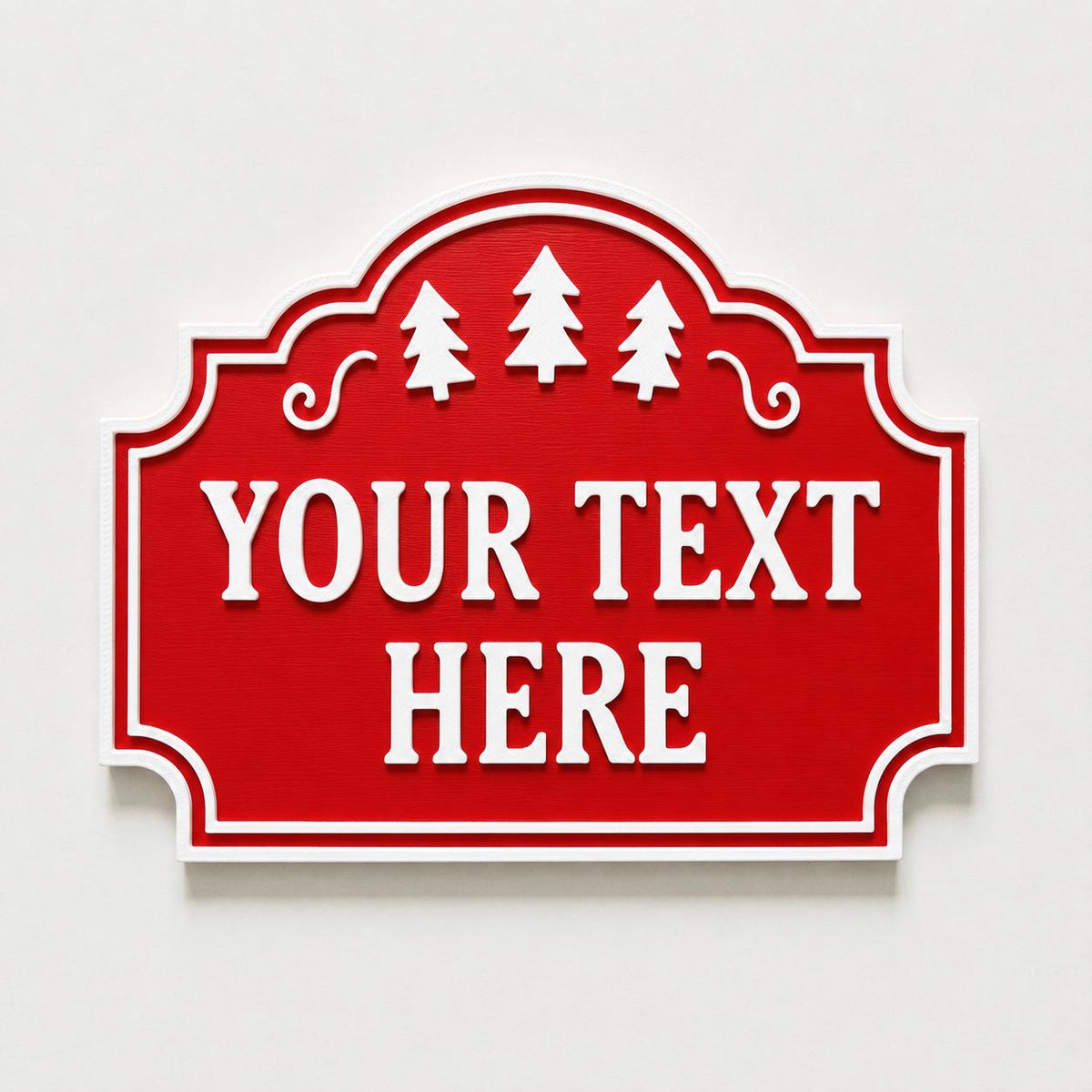 Personalised Christmas Text Sign - Custom Xmas Decoration Santa Grotto Plate