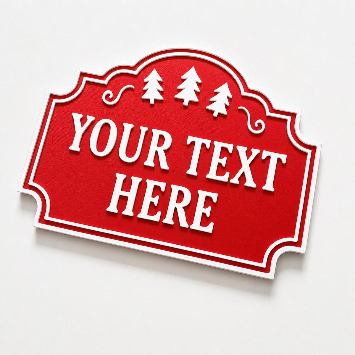 Personalised Christmas Text Sign - Custom Xmas Decoration Santa Grotto Plate