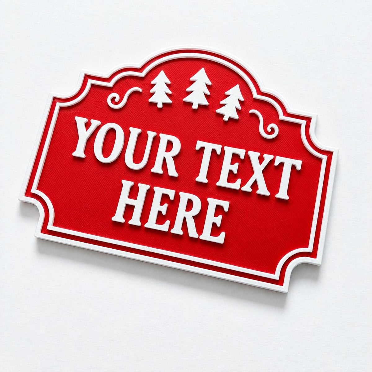 Personalised Christmas Text Sign - Custom Xmas Decoration Santa Grotto Plate