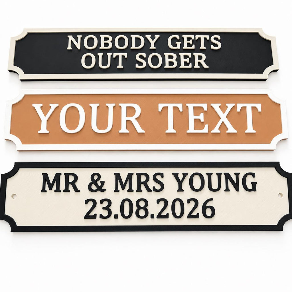 Personalised Text Sign – Custom New Home House Room Decoration Decor Plate