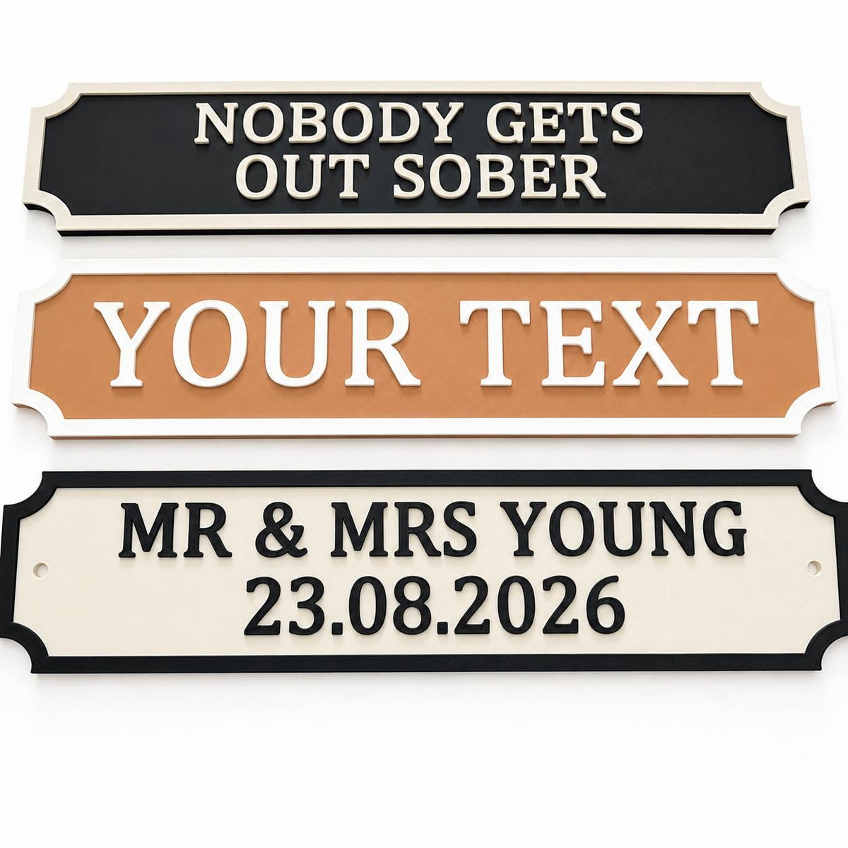 Personalised Text Sign – Custom New Home House Room Decoration Decor Plate