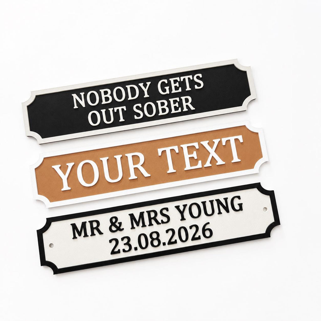 Personalised Text Sign – Custom New Home House Room Decoration Decor Plate