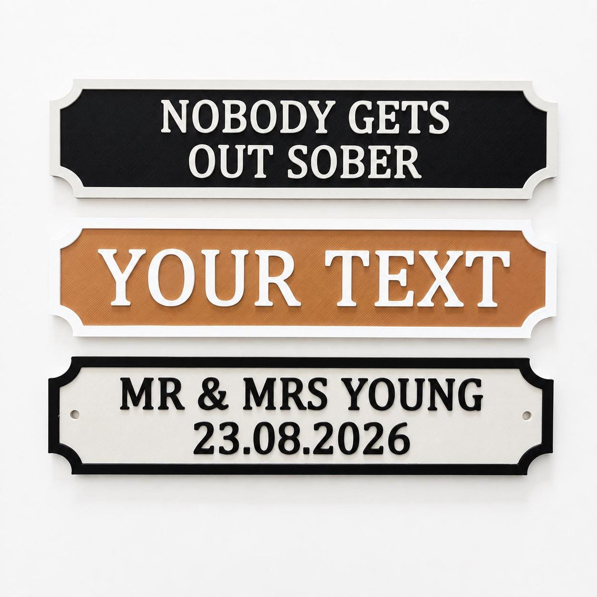 Personalised Text Sign – Custom New Home House Room Decoration Decor Plate