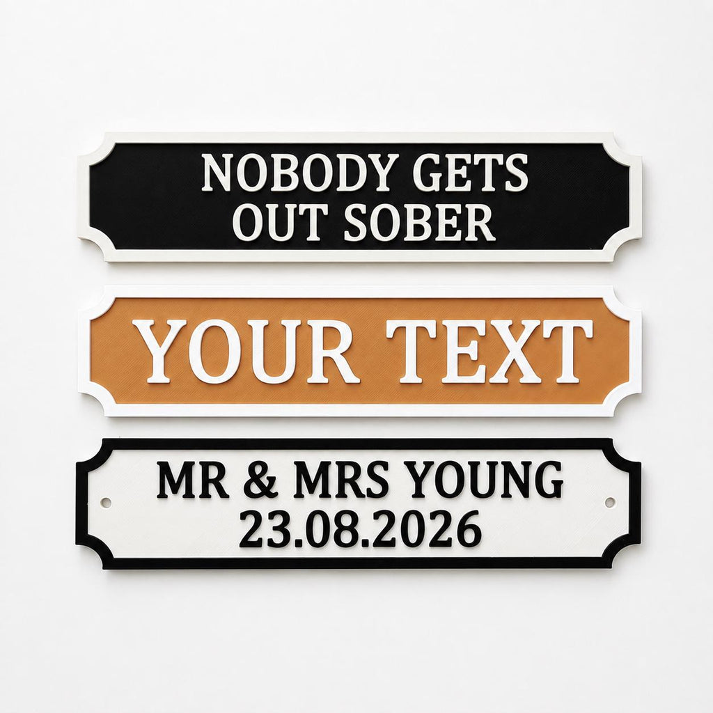 Personalised Text Sign – Custom New Home House Room Decoration Decor Plate