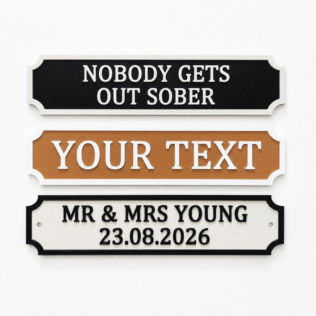 Personalised Text Sign – Custom New Home House Room Decoration Decor Plate