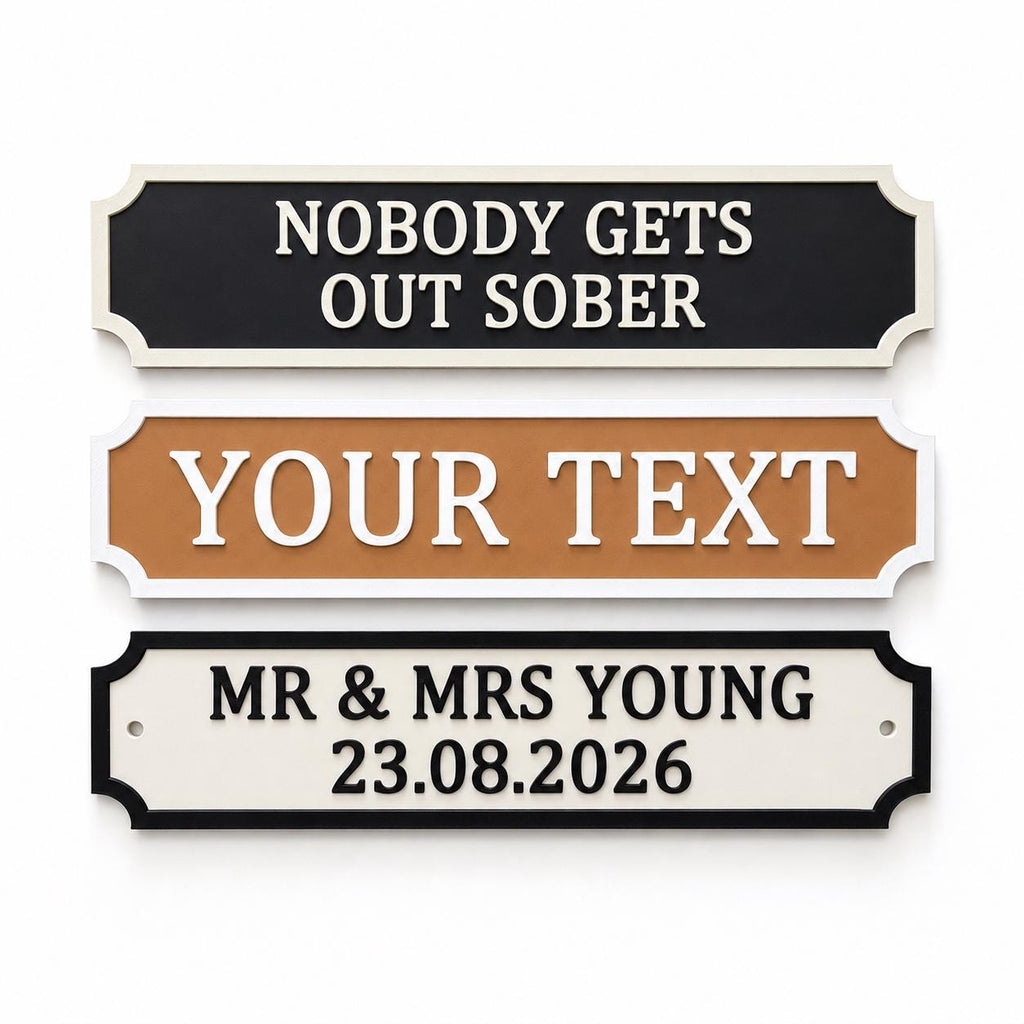 Personalised Text Sign – Custom New Home House Room Decoration Decor Plate