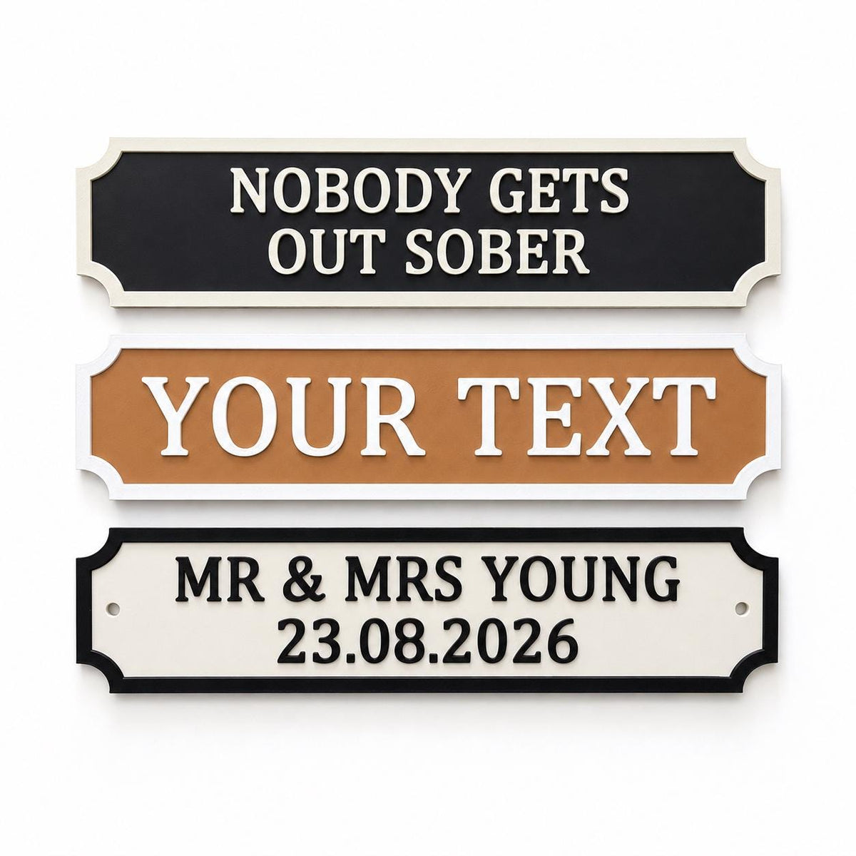 Personalised Text Sign – Custom New Home House Room Decoration Decor Plate