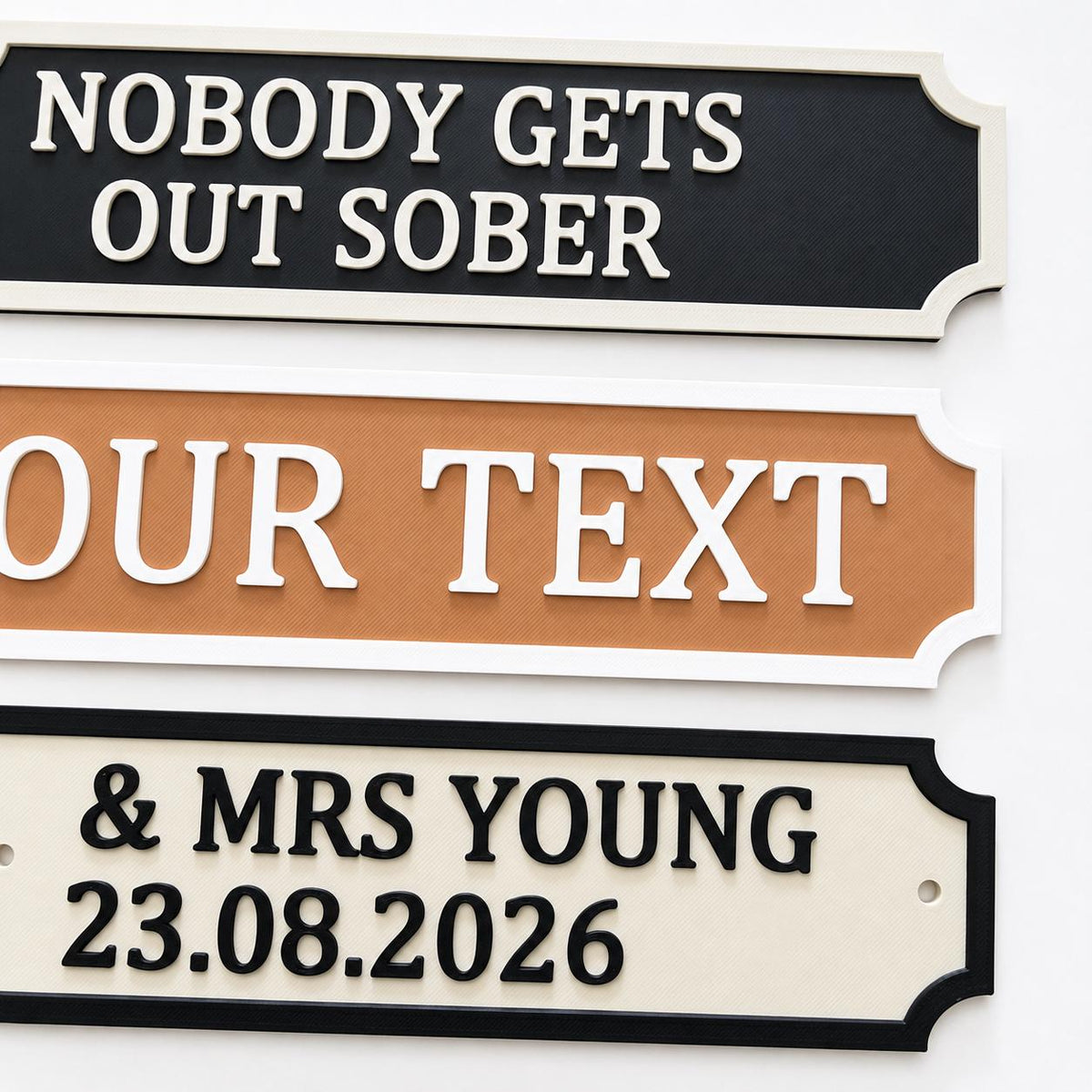 Personalised Text Sign – Custom New Home House Room Decoration Decor Plate