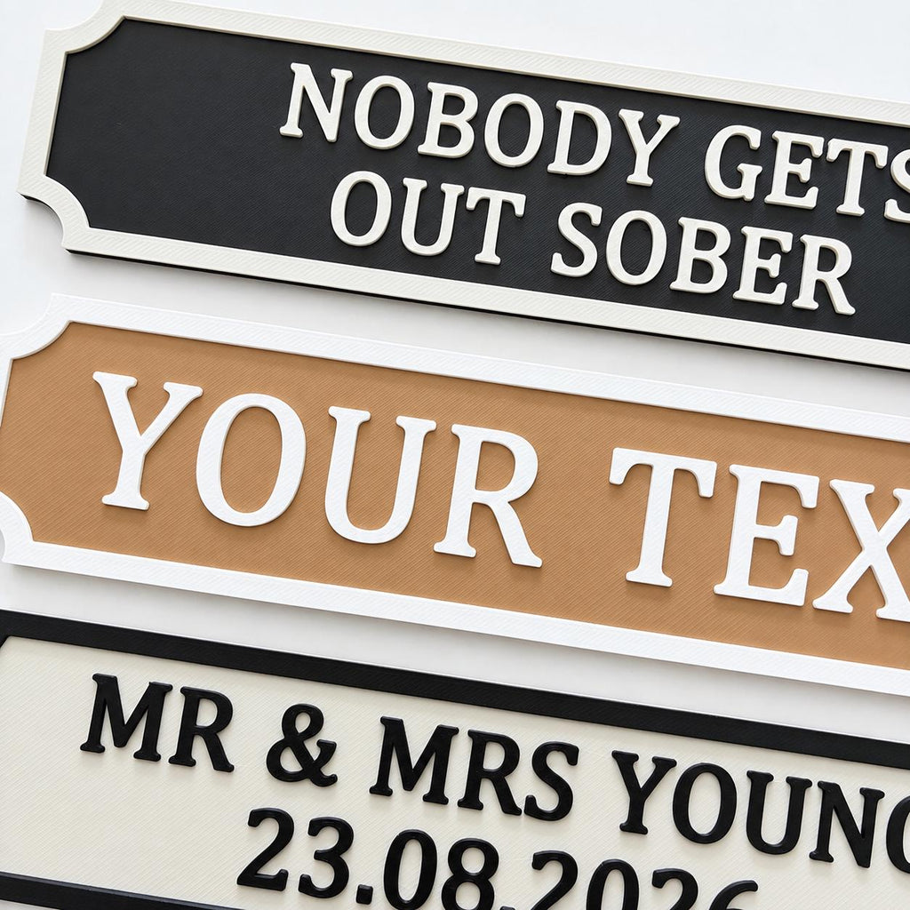 Personalised Text Sign – Custom New Home House Room Decoration Decor Plate