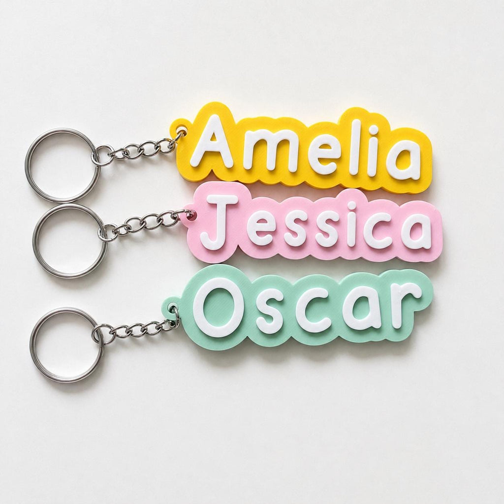 Personalised Name Keyring Kids Backpack Keychain New Driver Pass Party Bag Gift