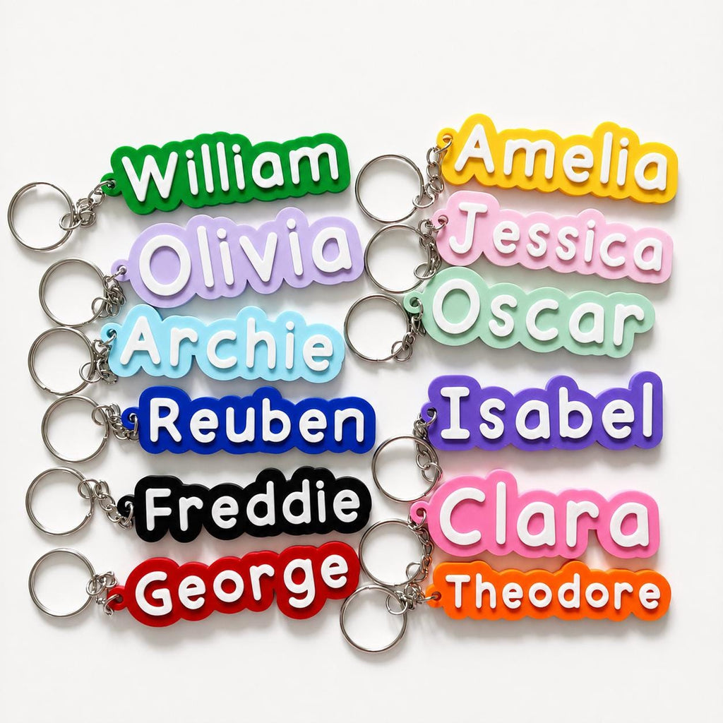 Personalised Name Keyring Kids Backpack Keychain New Driver Pass Party Bag Gift