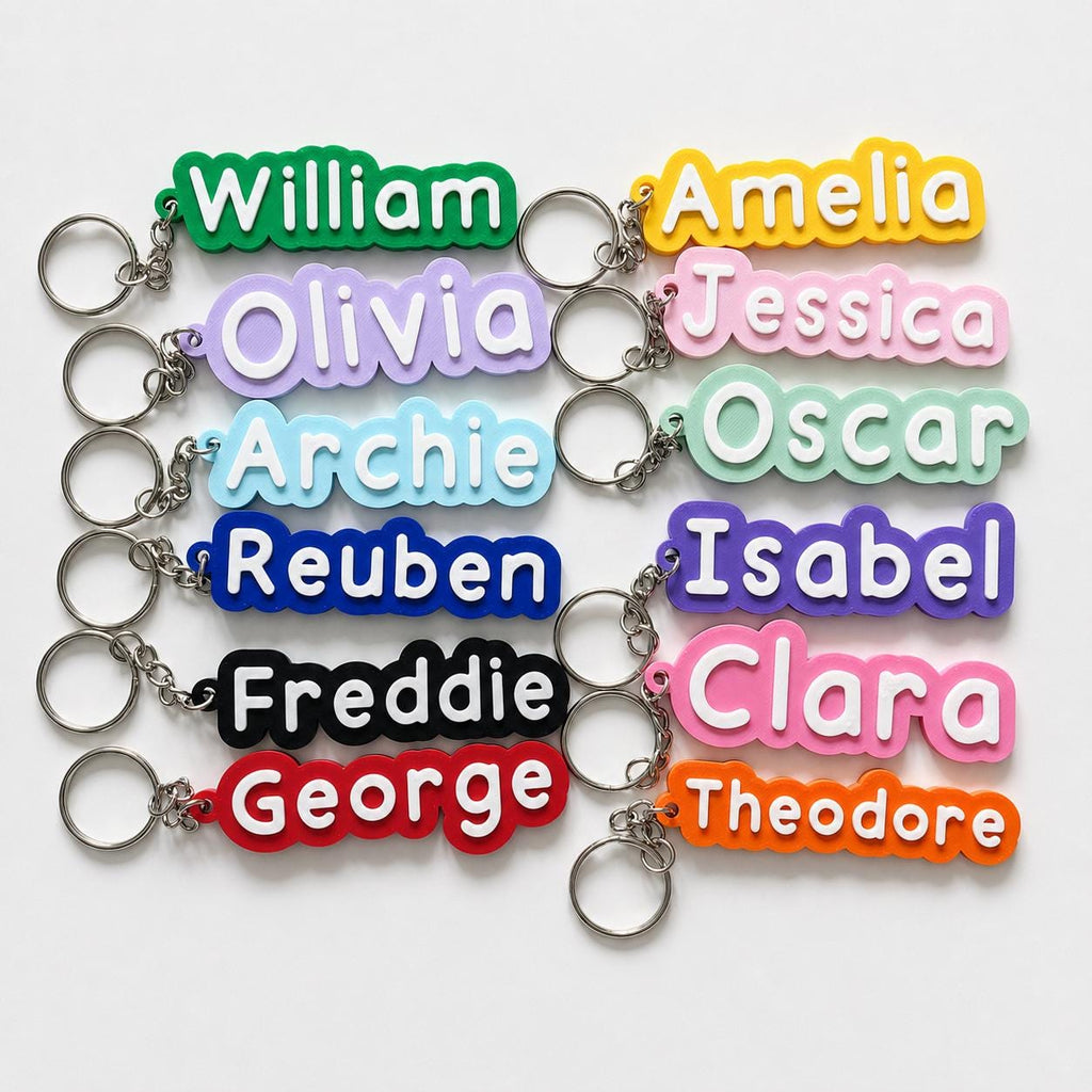 Personalised Name Keyring Kids Backpack Keychain New Driver Pass Party Bag Gift