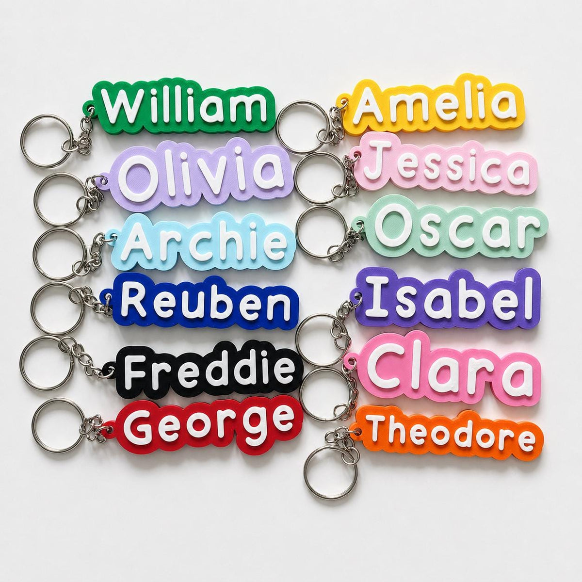 Personalised Name Keyring Kids Backpack Keychain New Driver Pass Party Bag Gift