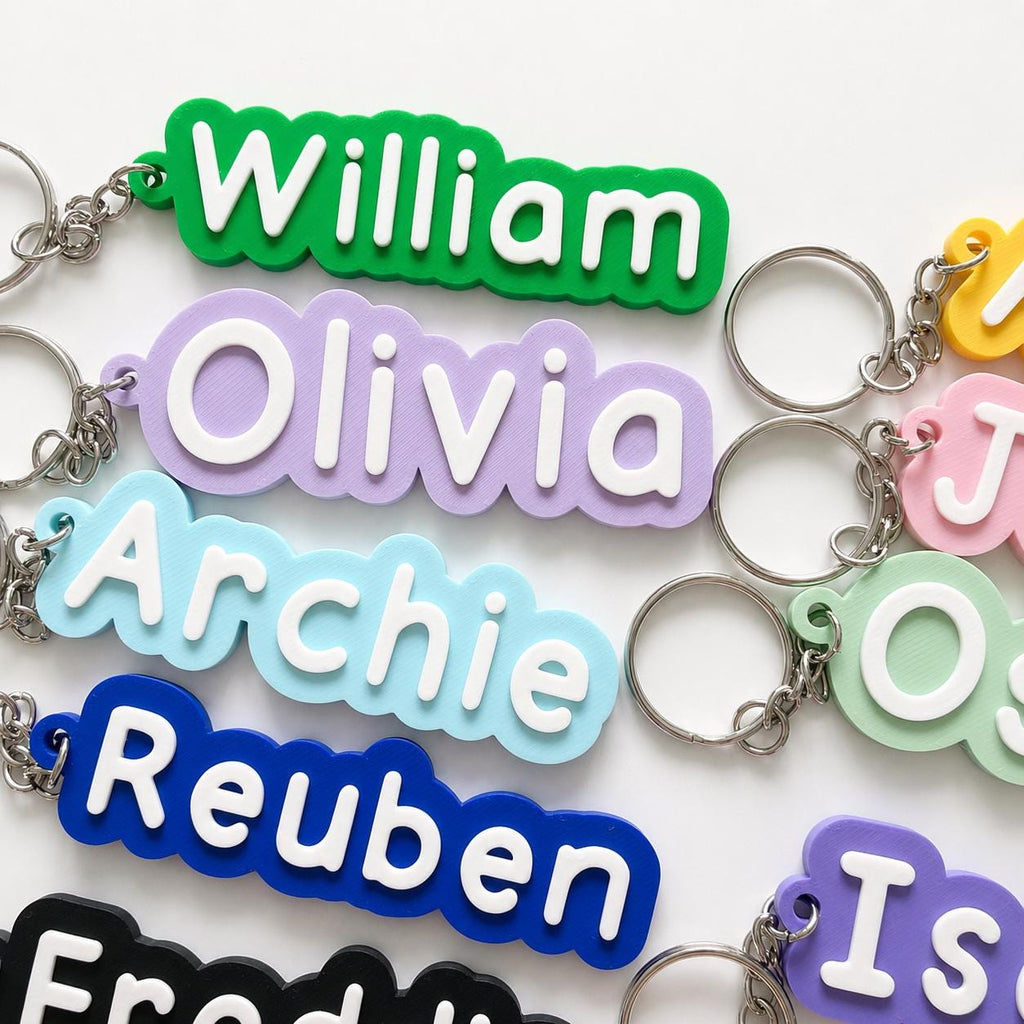 Personalised Name Keyring Kids Backpack Keychain New Driver Pass Party Bag Gift