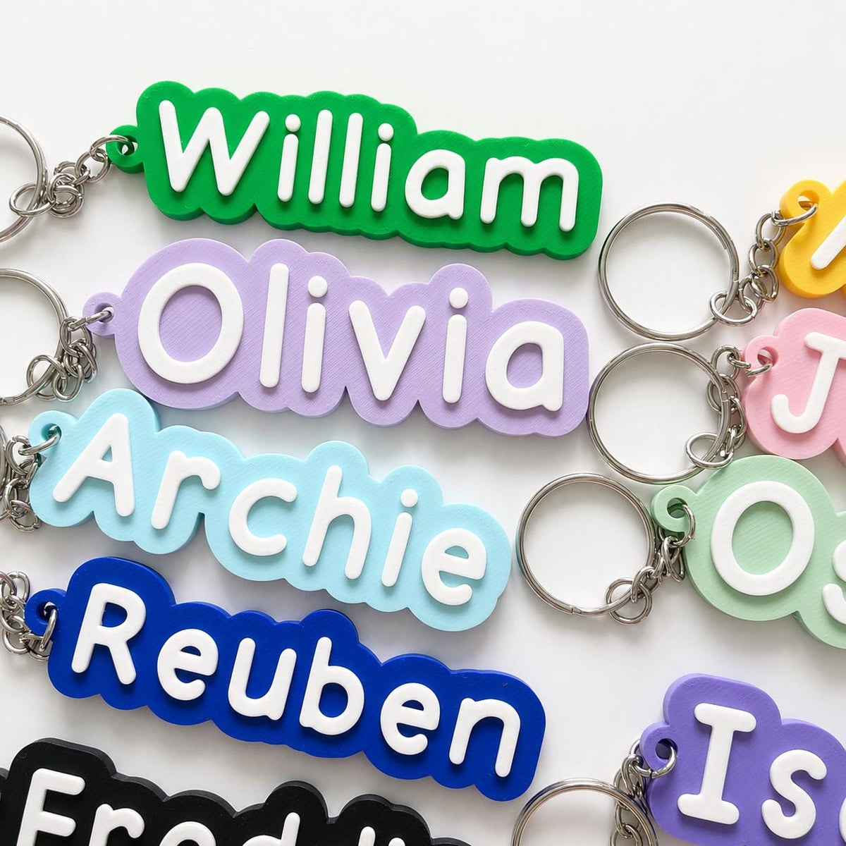 Personalised Name Keyring Kids Backpack Keychain New Driver Pass Party Bag Gift