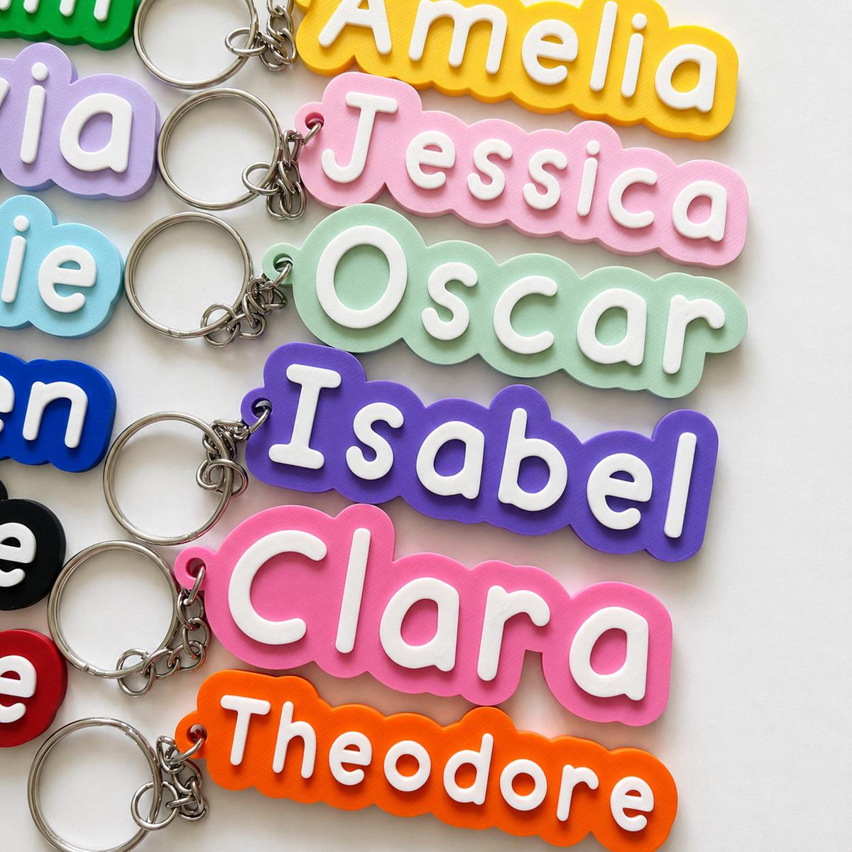 Personalised Name Keyring Kids Backpack Keychain New Driver Pass Party Bag Gift