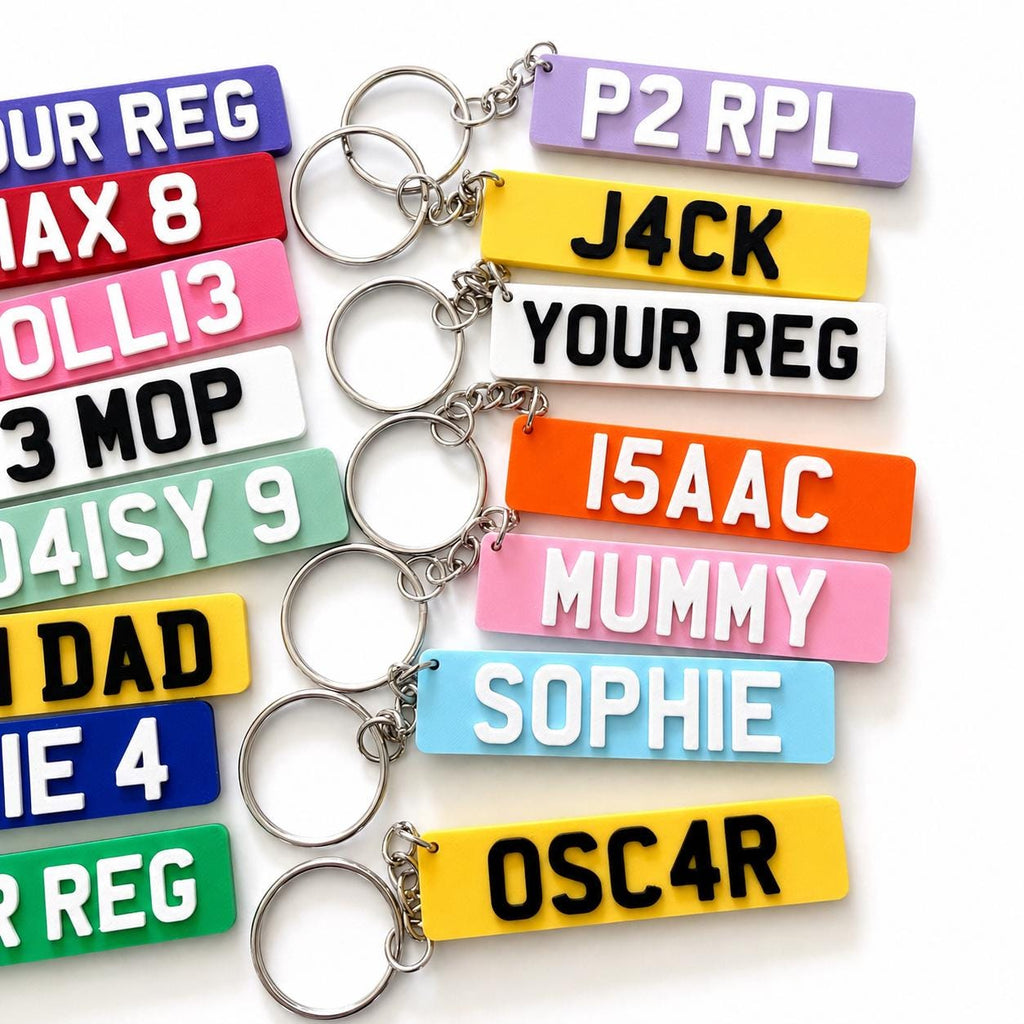 Personalised Number Plate Keyring Car License Registration New Driver Pass Gift