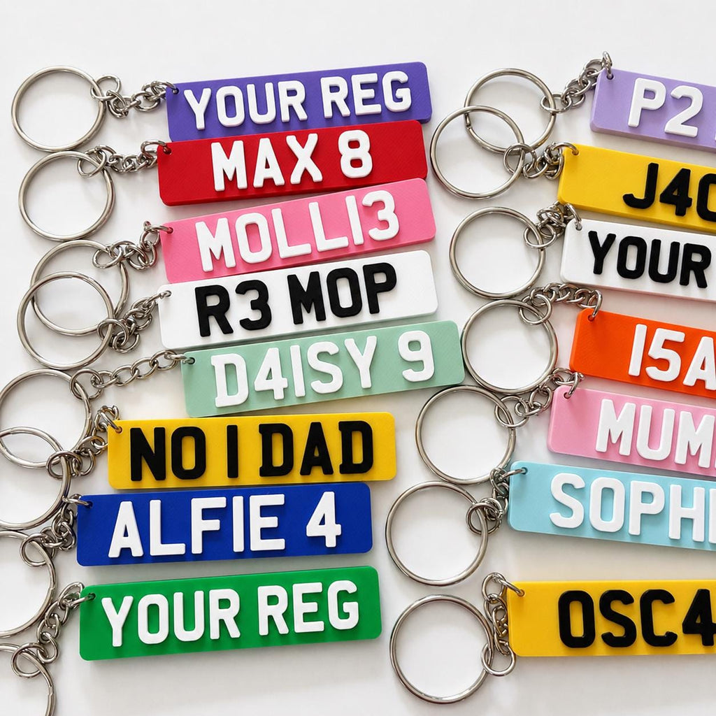 Personalised Number Plate Keyring Car License Registration New Driver Pass Gift