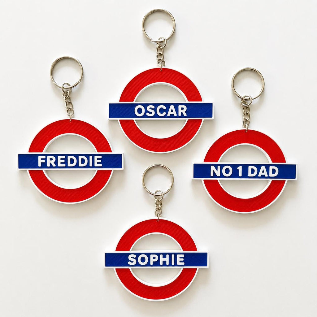 Personalised Name London Underground Tube Keyring – New Car Driver Keychain Gift