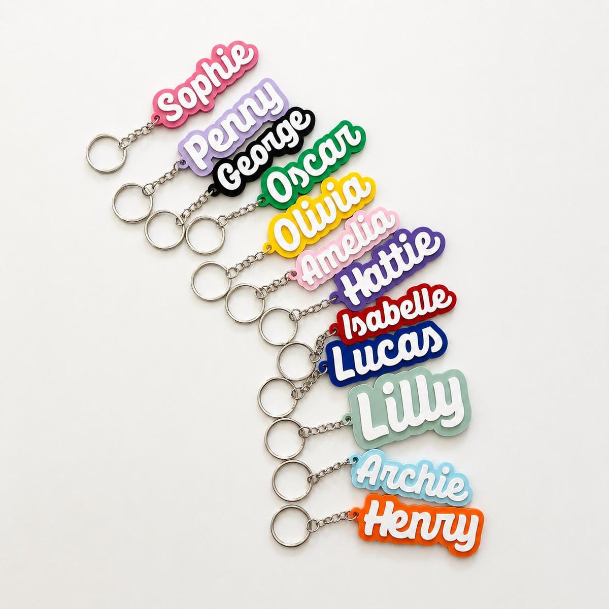 Personalised Name Keyring Kids Backpack Keychain New Driver Pass Party Bag Gift