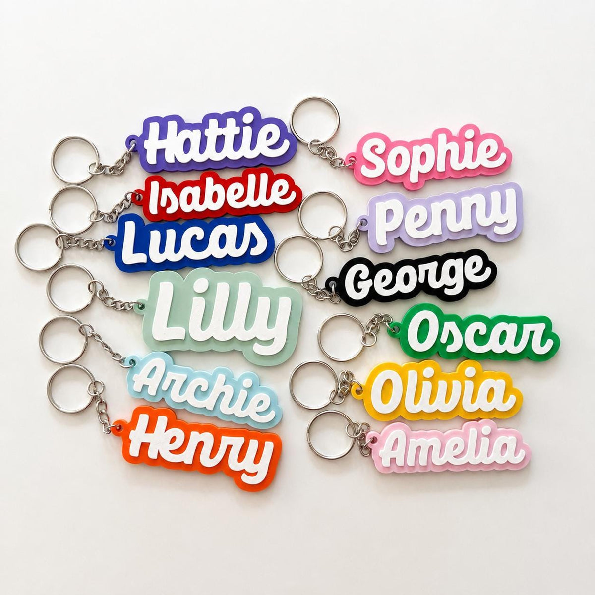 Personalised Name Keyring Kids Backpack Keychain New Driver Pass Party Bag Gift