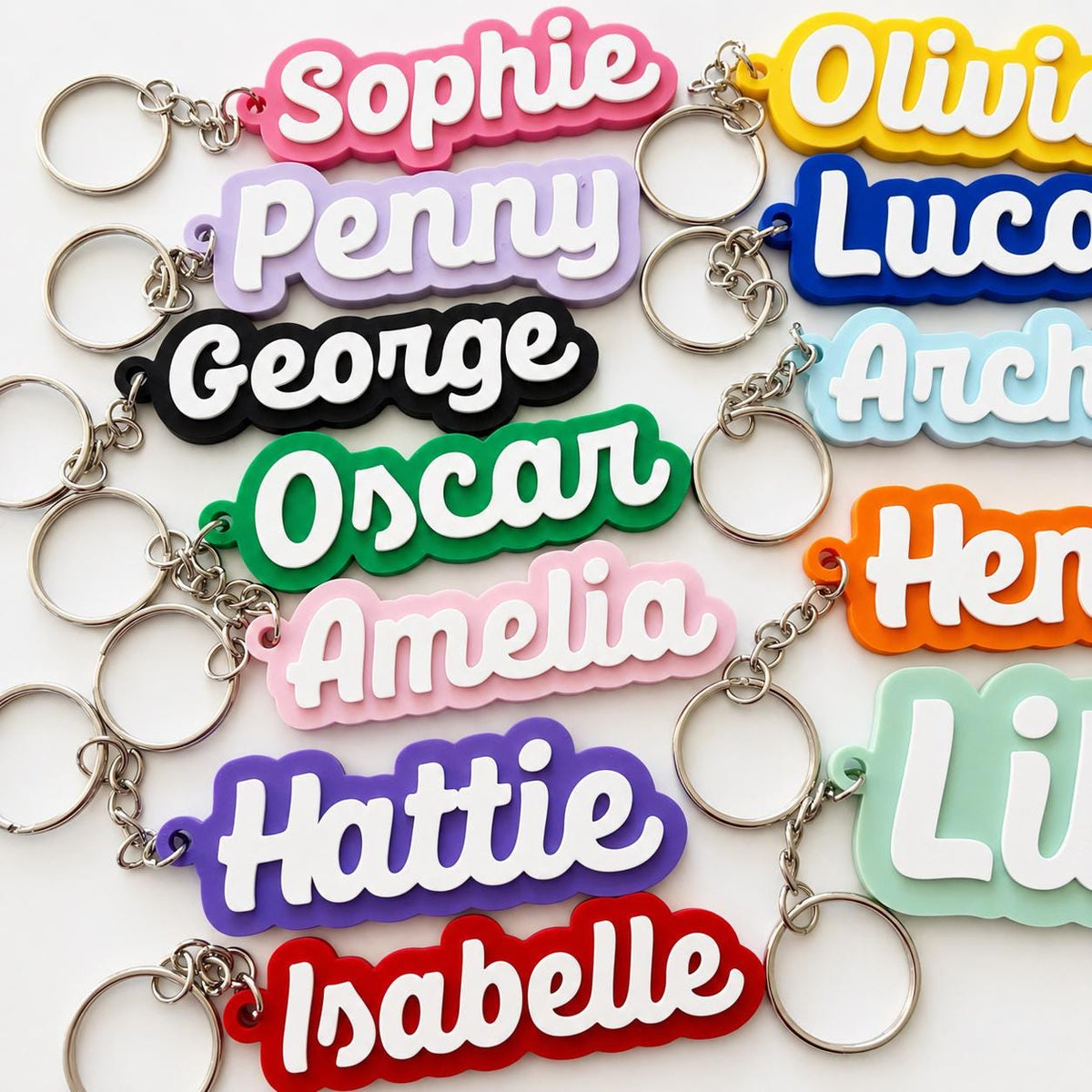 Personalised Name Keyring Kids Backpack Keychain New Driver Pass Party Bag Gift